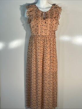 Xhilaration SZXL Flowy Floral Maxi Dress Lace Cottage Coquette Boho Fairy Ranch